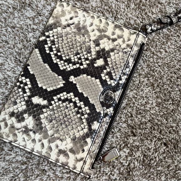 Michael Kors Collection Snakeskin Print Leather Clutch Bag - Picture 2 of 6